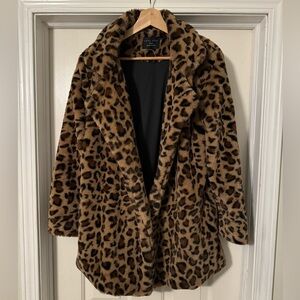 Love Tree Brown Leopard Teddy Jacket